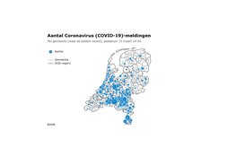 Aantal besmettingen in Nederland nu op 1135. Twintig personen overleden